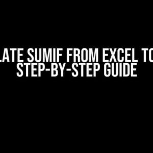 Translate SUMIF from Excel to SQL: A Step-by-Step Guide