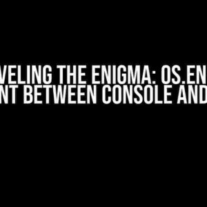 Unraveling the Enigma: os.environ Different Between Console and VSCode